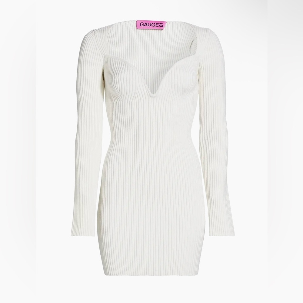 New! GAUGE81 Mija Ribbed Merino Wool Blend Mini Bodycon Dress 🤍 XS - Picture 6 of 16